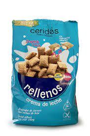 Cereal de maiz y arroz relleno crema de leche sin gluten CERIDES 500 g